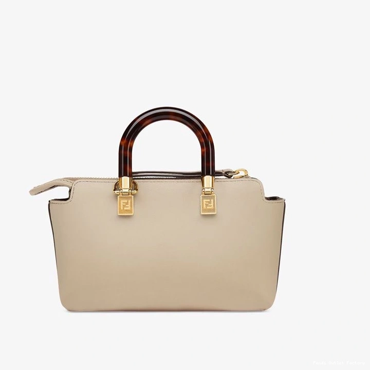 Vintage HOT Calf By Mini Leather In Boston Fendi Way Logo The ROMA Bag Grey 0804